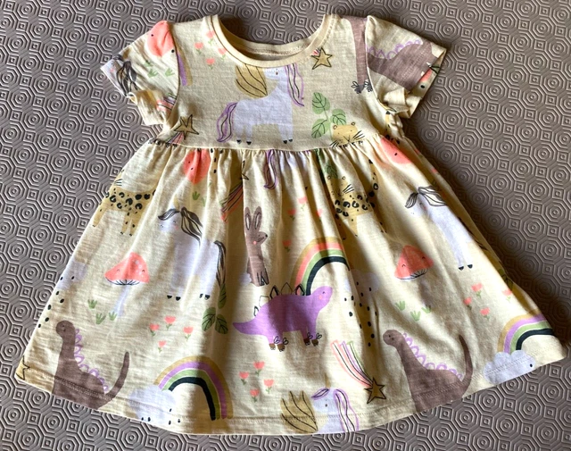 Next Bambine Bellissimo Abito A Maniche Corte Età 9-12 Mesi Ex Condimento