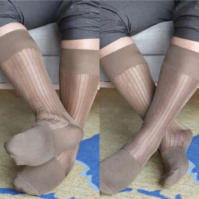 Hommes Chaussettes 1 Paires Lot Rayé Décontracté Mode Sexy Hauteur Genou