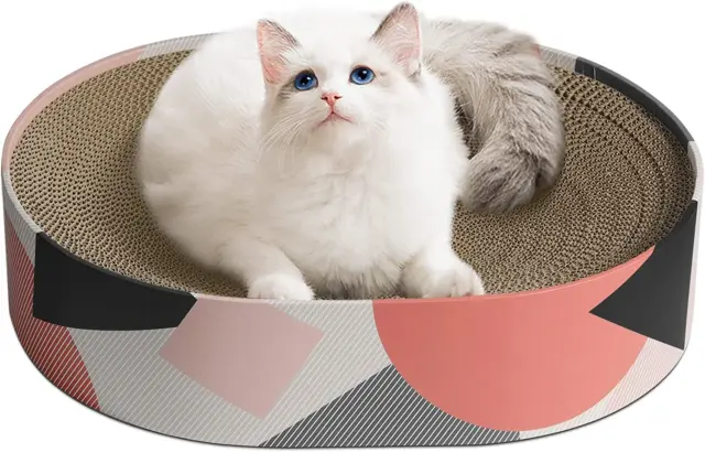 Cartón rascador de gatos ComSaf, almohadilla para rascar corrugada ovalada, cama para rascar gatos,