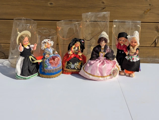 Lot De 6 Poupées Peynet Technigom Anciennes - Vintage Collection Fille