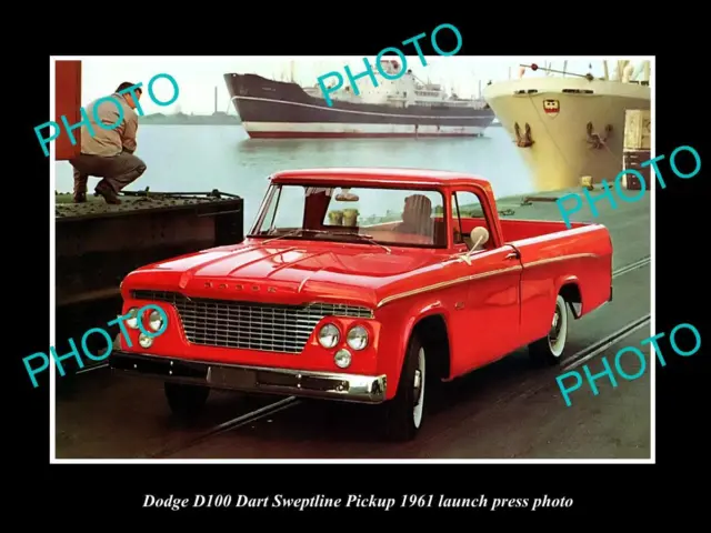 Old Large Historic Photo Of Dodge D100 Dart Sweptline 1961 Launch Press Photo