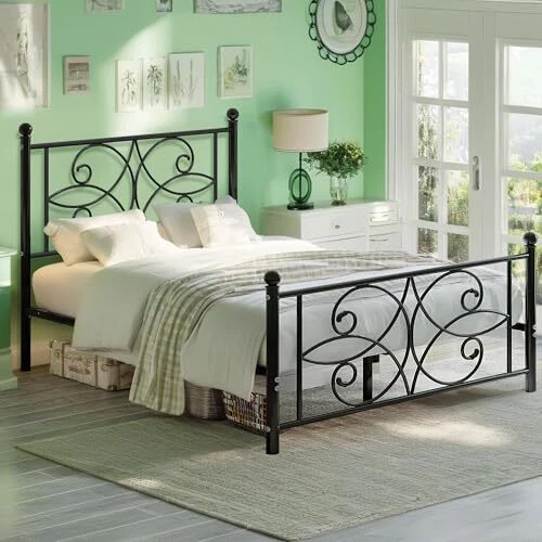 SIZE BED FRAME with Headboard, HeavyDuty Platform with Metal Full