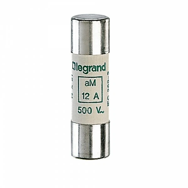 Legrand 014012 Cartouche fusible aM 14x51mm 12A sans voyant 500V