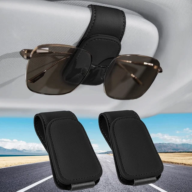 Porta Occhiali Auto, 2 Pezzi Supporto per Occhiali Sole Da Auto Universale Magne