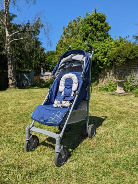 Maclaren Techno XT stroller pushchair - blue with raincover