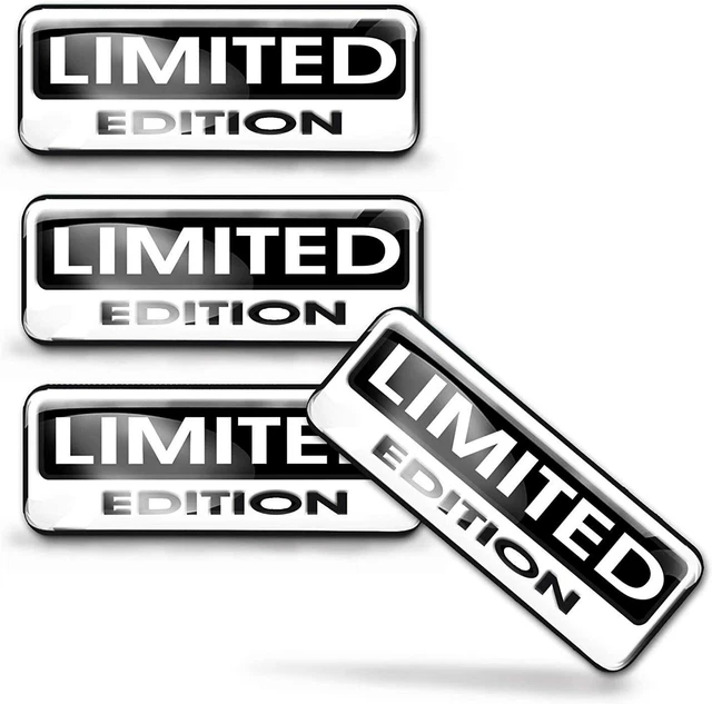 Lot 4 Badges 3D Limited Edition Métal – Autocollants Voiture Moto Camion Vélo – Emblèmes Décoratifs Premium
