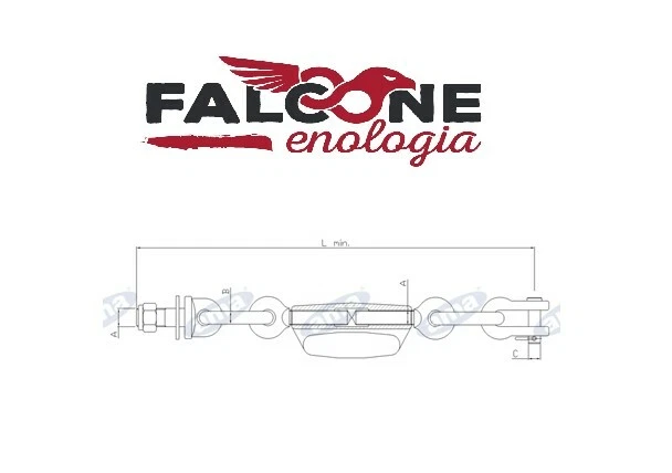 Catena Di Imbrigliamento Per Attacco A Tre Punti, Compatibile Fiat 47126587 - Interasse 498 Mm, Filetto M18x2, 2 Pezzi