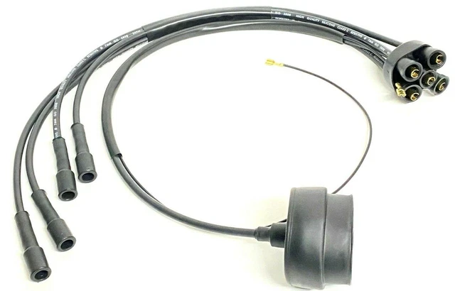 Serie cavi candele rossi schermati (cavo bobina cm 60) Alfa Romeo Giulia, GT Bertone, Duetto Spider 2000, Alfetta 1600/1800, Giulietta, Alfa 75