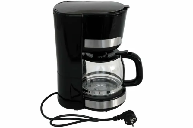 Filter Kaffeemaschine schwarz Edelstahl 1000 Watt 12 Tassen Dauerfilter