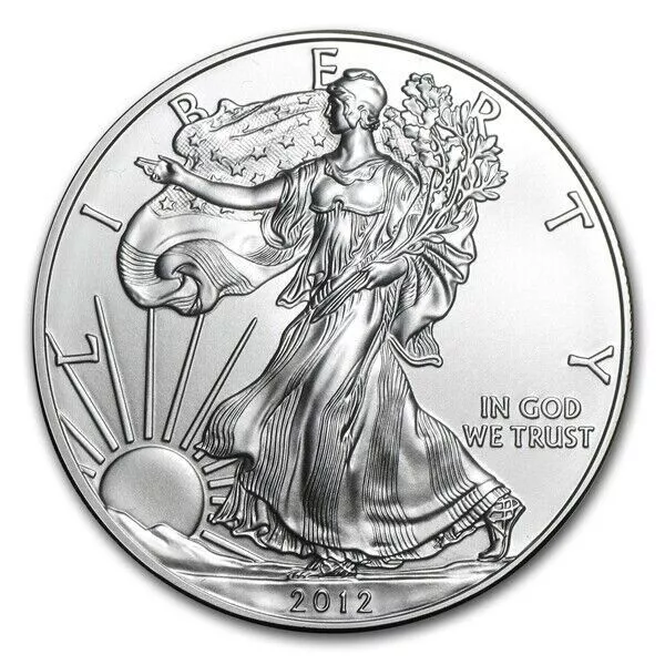 1 Troy Oz 9999 Fine Silver 2012 American Eagle Walking Liberty Coin Uncirculated