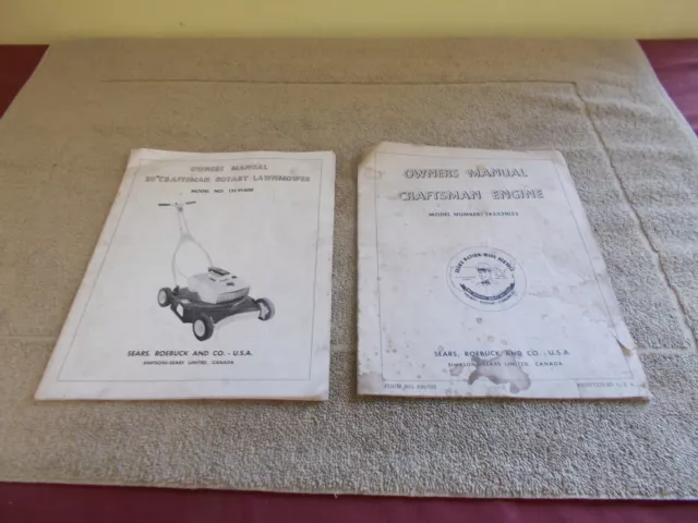De Colección Craftsman Cortadora Rotativa Y Manual De Propietarios De Motores # 143131052 ~ 139.91400