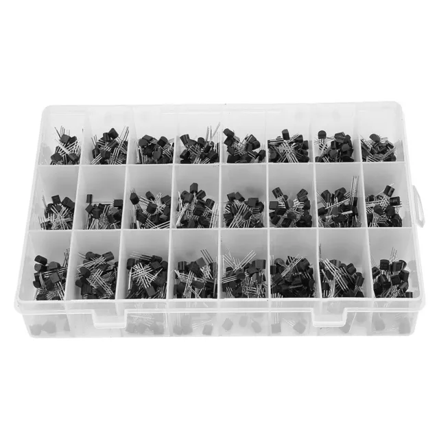 840pcs NPN PNP To 92 2N2222A-BC558 Transistor Assortment DIY Kit SHD MFS ESA