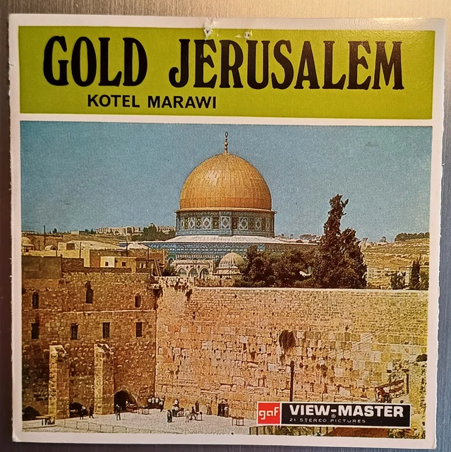 View Master  Gold Jerusalem Kotel Marawy C 822  A Libretto   Trifold  In Inglese