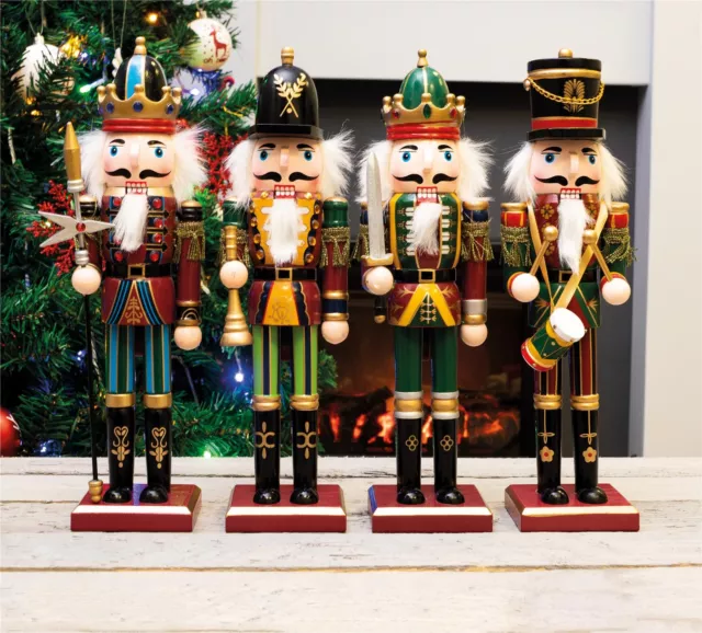 Christmas Nutcracker Wooden Soldier Xmas Home Festive Decor Nut Cracker Ornament