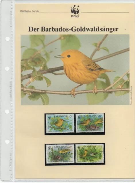 Barbados – Tiermotive  (Der Barbados-Goldwaldsänger: Mi:BB 770 - Mi:BB 773