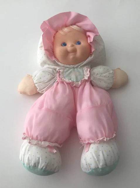 Fisher Price Puffalump Kids Pink Baby Girl Doll Polka Dots Blonde Vintage 90s