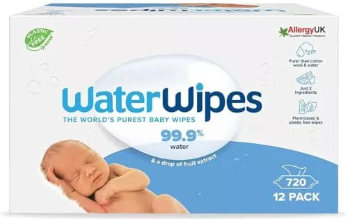 WaterWipes Toallitas húmedas Originales para Bebés, Sin Plástico, 720 unidades (