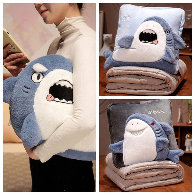 Plush Car Air Conditioning Quilt Shark Plush Blanket Blanket  Appease Doll