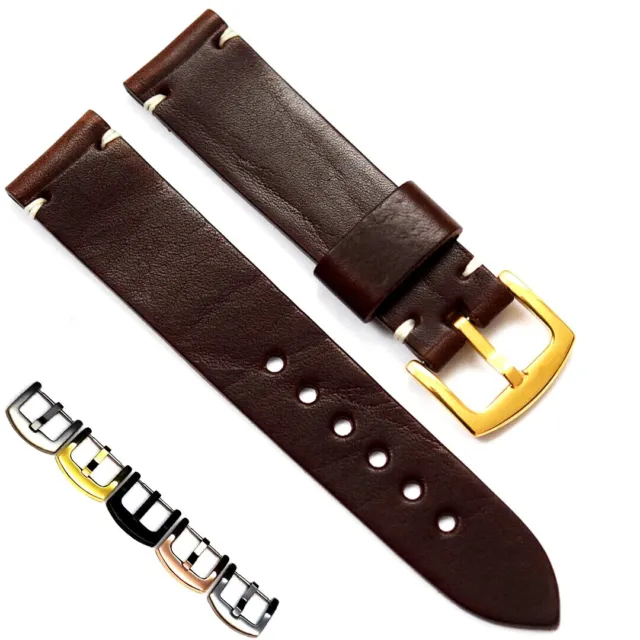 Cinturino per orologio in vera pelle, artigianale Pelle di bufalo strap 18-26 mm