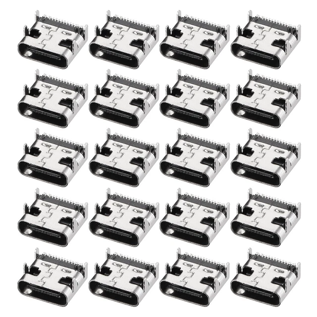PCB conector USB tipo C 3.1 16 pines hembra jack de carga rápida 20 unids