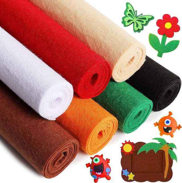Paquete de hojas de tela de fieltro ZAIONE: 7 rollos rígidos 21 cm x 90 cm surtido de colores no