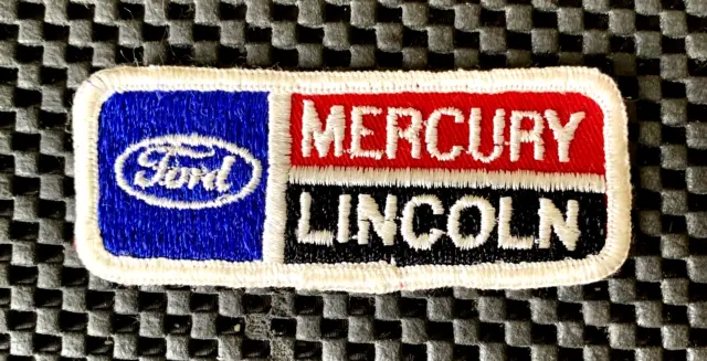 FORD LINCOLN MERCURY EMBROIDERED SEW ON ONLY PATCH AUTOS 3 3/4" x 1 1/2" NOS