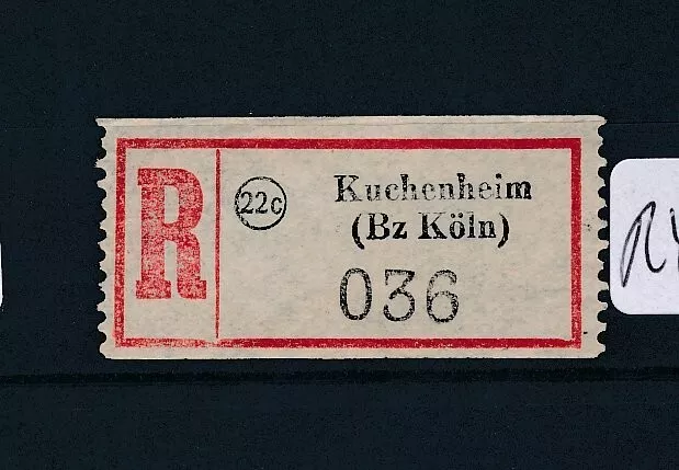 R4426) Zonen/ frühe Bund,  Reco-Zettel 22c Kuchenheim (Bz Köln)