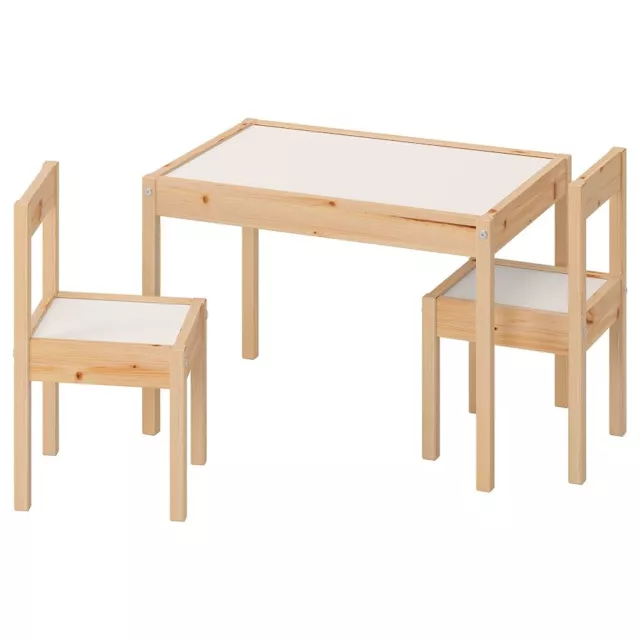 Mesa para niños iKEA LÄTT con 2 sillas, blanca/pino