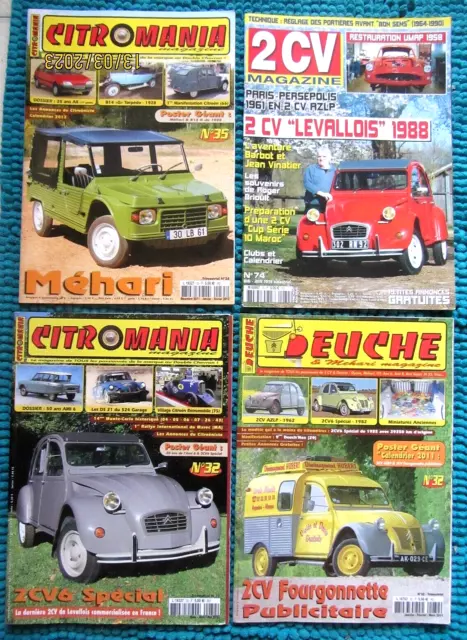 2 CV CITROËN: Lot de 4 magazines spécialisés - Parfait état -