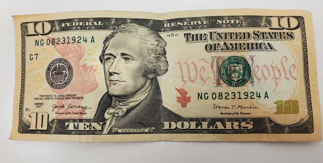 US $10 Ten Dollar (True Birthday Note) 08-23-1924 (NG08231924A) SERIES 2017