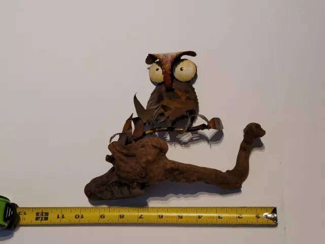 Brutalist Abstract C. Jere Style Metal Art Owl Sculpture Mid Century Modern LEE