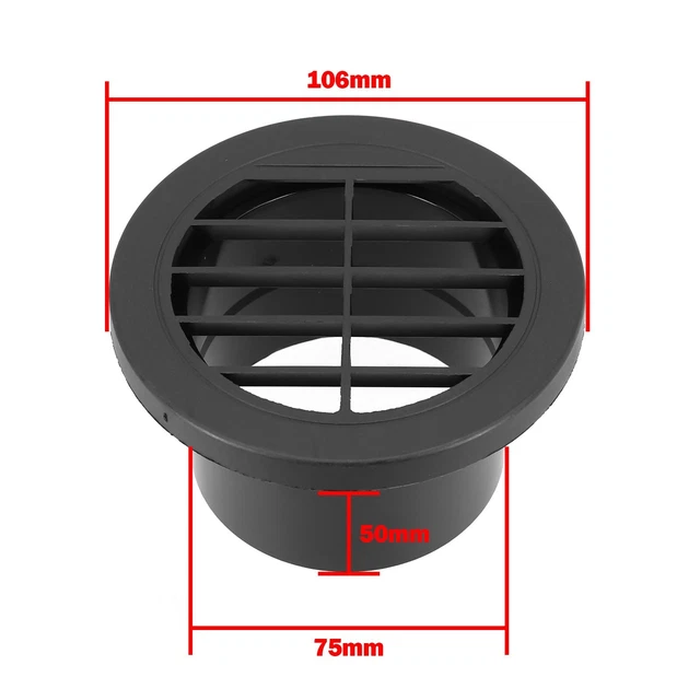 thumbnail image 2 of 60mm Heater Ducting Duct Warm Air Vent Directional Outlet For Webasto 2 of 12
