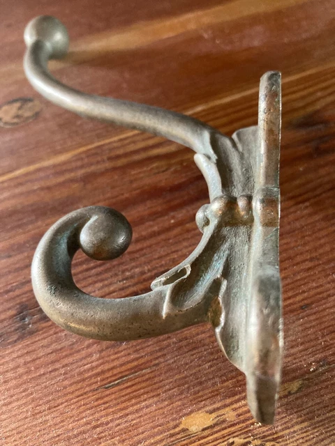 RARE patère ancienne Art nouveau, France, bronze laiton
