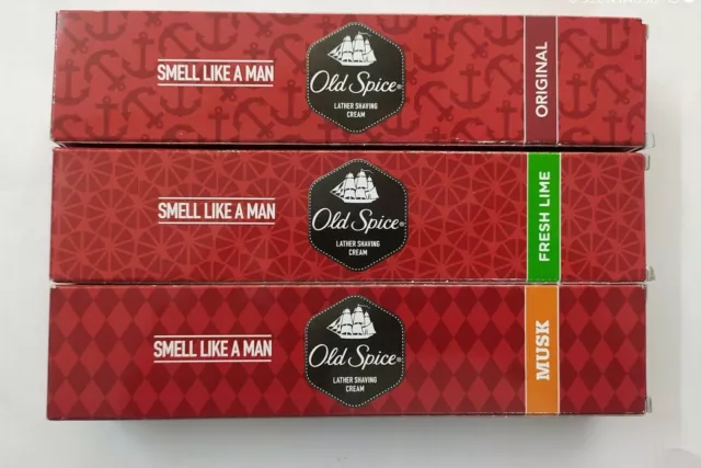 Crema de afeitar para hombre Old Spice Original, Musk & Fresh Lime Pack de...