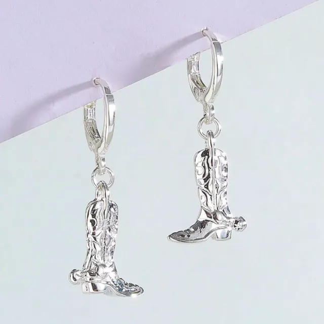 Horse & Western Jewellery Jewelry Womens Western Boot Earrings Silver