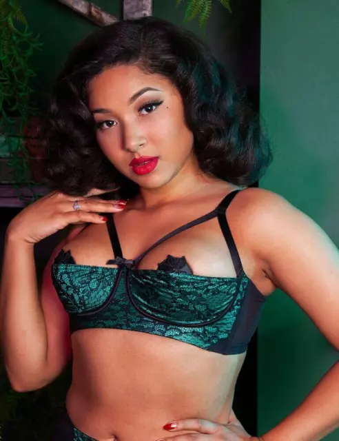 PLAYFUL PROMISES BETTIE Page Elsie Lace 1/4 Cup Bra BP077 Sexy