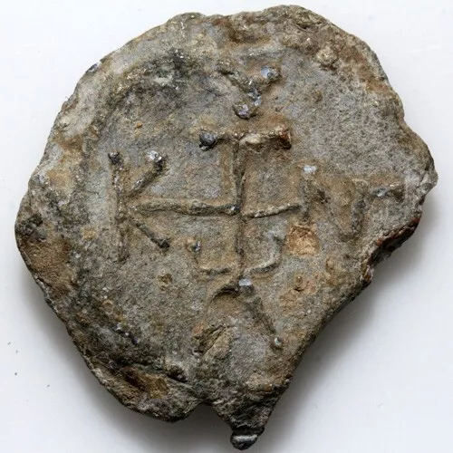 Ancient Byzantine Lead seal circa 500-1000 AD