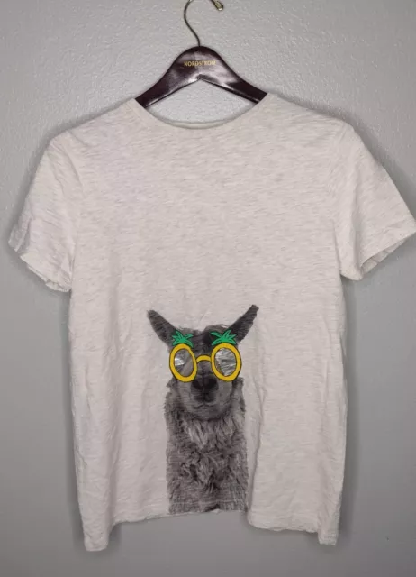 Boden Girls Llama Top Tee  15/16 Youth T-shirt Graphic Animal S/S O