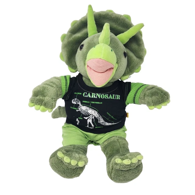BUILD A BEAR Dino Plush Triceratops Green Dinosaur Stuffed