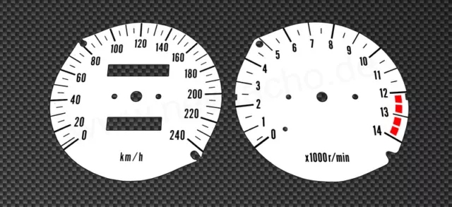 Tachoscheiben passend für Suzuki Bandit GSF 600 GN77 Tacho GSF600 Gauge weiß Set