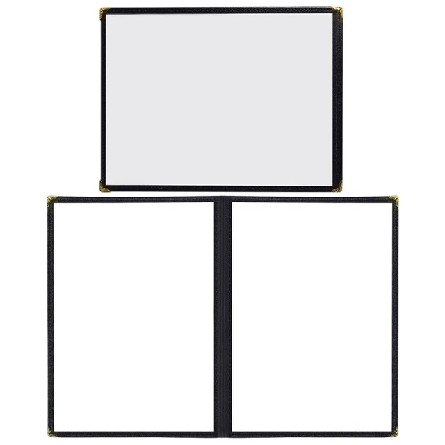 2 Pcs Recipe Folder Binders Restaurant Menu Covers Holder Portable
