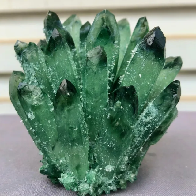 245g  New Find Green Phantom Quartz Crystal Cluster Mineral Specimen Healing
