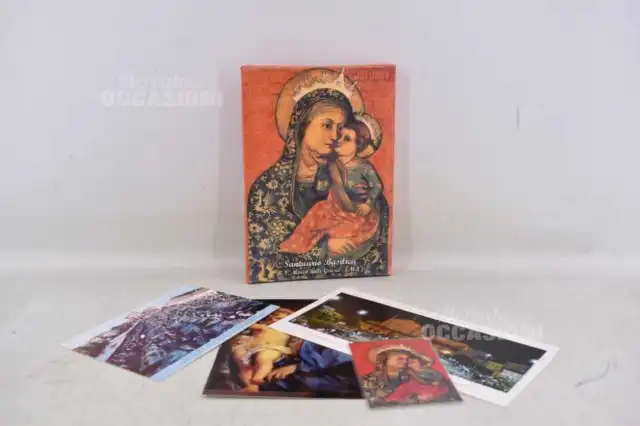 Quadro Madonna Santa Maria Delle Grazie Con Santini 14x20 Cm Stampa Su Tela