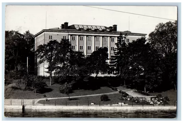 Tampere Finland Postcard River In front of A Building 1928 RPPC Photo