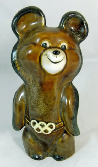 USSR 1980 Moscow Olympic Games Porcelain Mishka Bear Izolyator Plant Very Rare