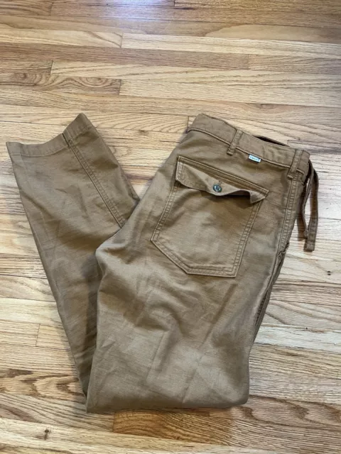 Mens LEVIS Dark Khaki Slim Chino Utility Pants With Drawstring 33x32 EUC