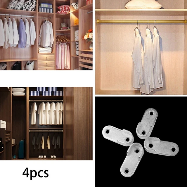 Ricambio Closet Rod Brackets mobili appendiabiti rotondi supporto vestibilità