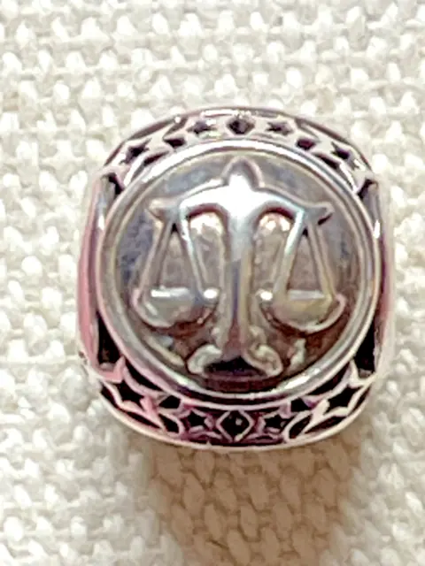 Pandora Authentic Libra Horoscope Scales Charm Sterling Silver Stamped Ale 925