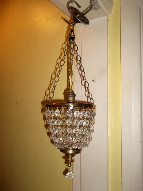 Vintage French? bag chandelier - Glass droplets