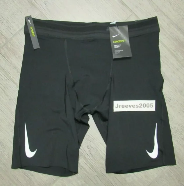 Nike AeroSwift 1/2-Length Running Tights DA1429 010 Black Men's Size XL NWT